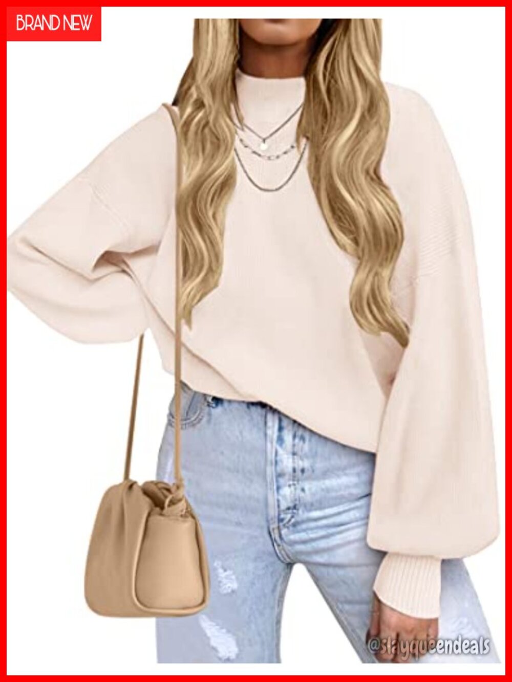 ZESICA Women's Oversized Turtleneck Sweater – Long Sleeve Knit Pullover, Fall